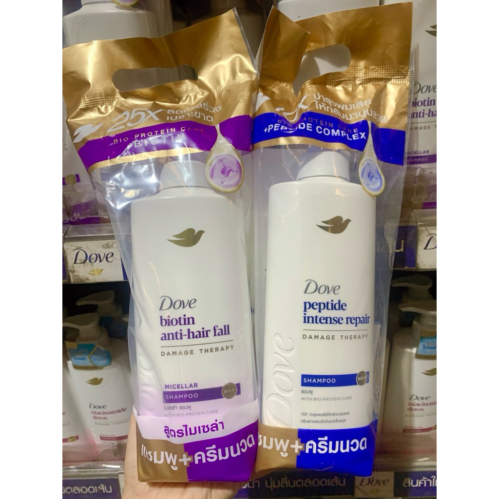 Dove Set 2 Items Shampoo 360ml + Conditioner 330ml/320ml โดฟ แชมพูและครีมนวด (Amino Bond Repair/Intense Repair)