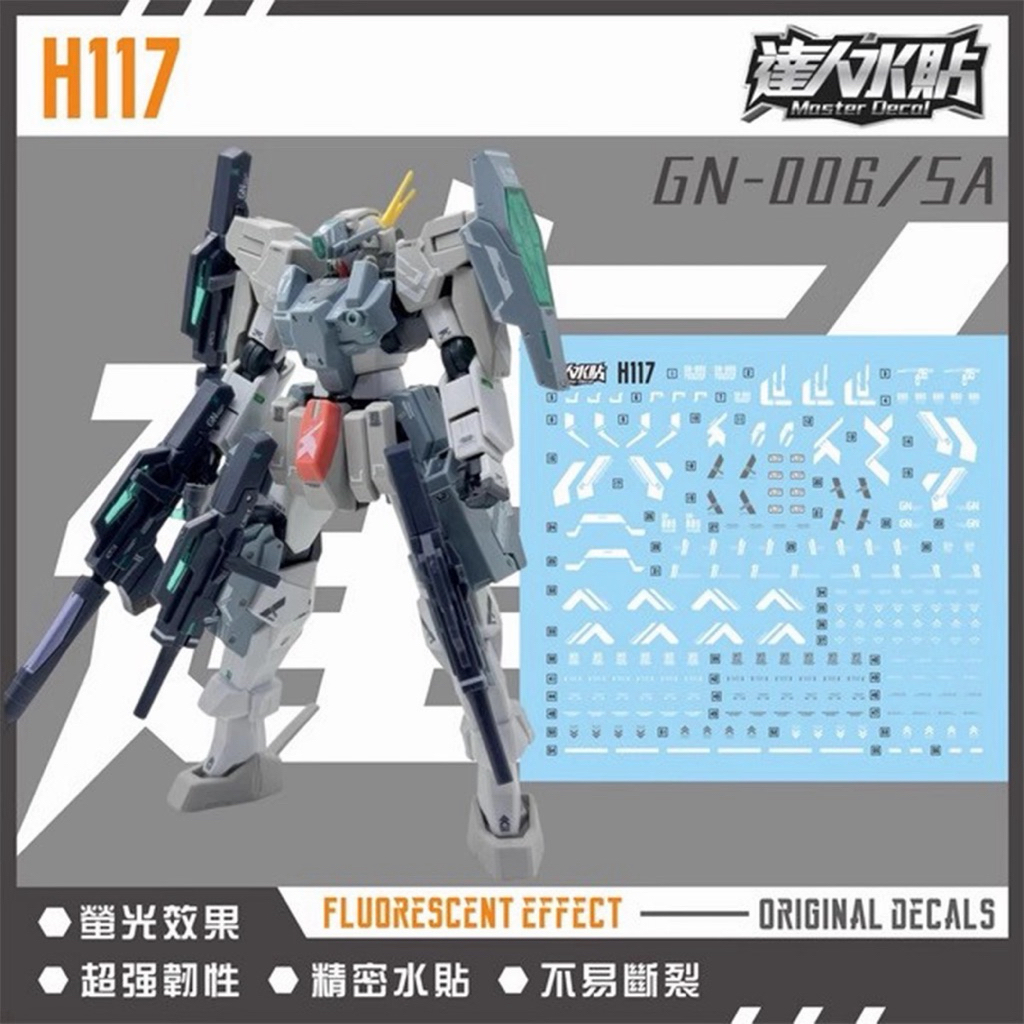 ⬜️ดีคอลน้ำ DL H 117 DECAL1/144  HGBF CHERUDIM GUNDAM SAGA TYPE.GBF เรืองแสงแบล็คไลท์
