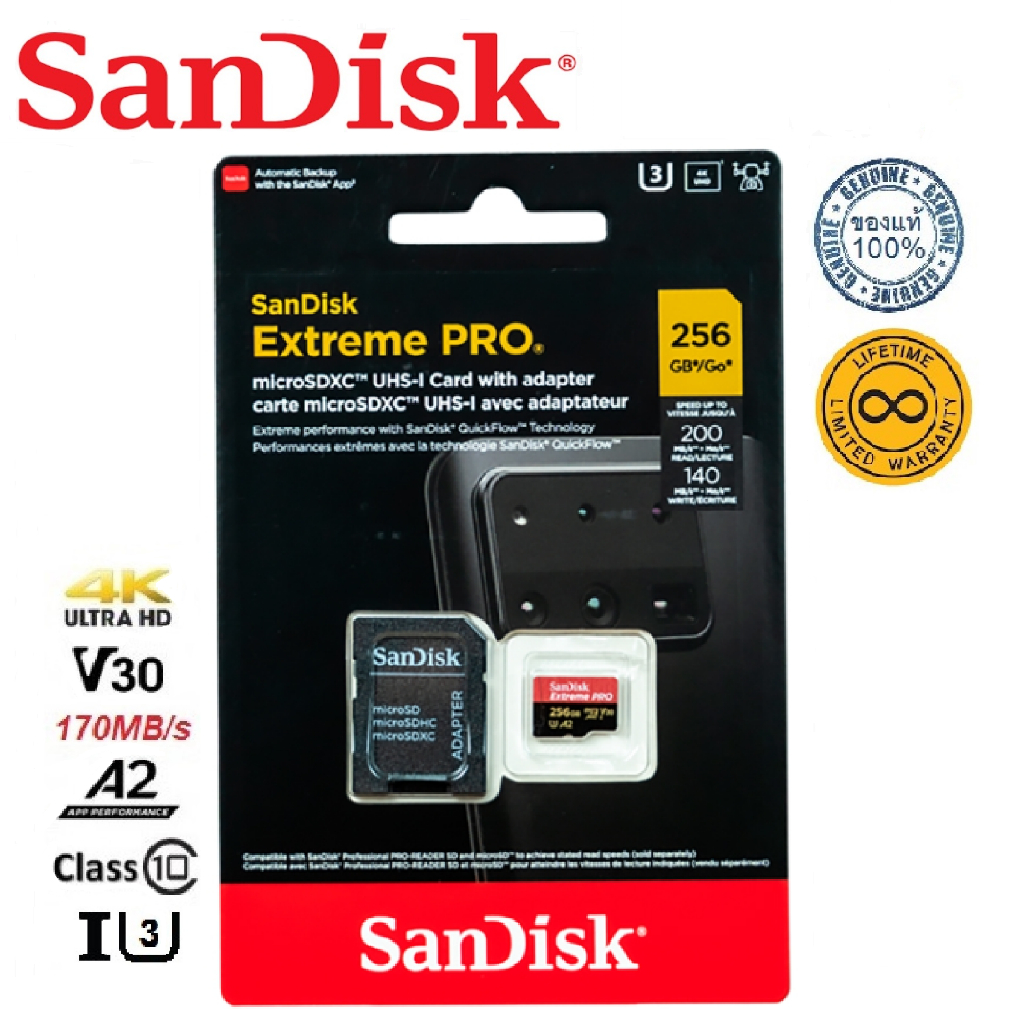 SanDisk 256GB Extreme PRO Micro SDXC R200/W140