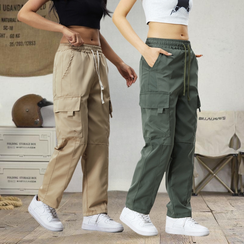 กางเกงวอร์ม กางเกงลำลองสตรี สไตล์เกาหลี มีเชือกที่เอว มีทั้งหมด3สี - รูปที่ 2