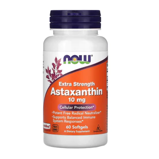 พร้อมส่ง- NOW Foods, Astaxanthin, 10 mg, 60 Softgels (BBF 03/29)