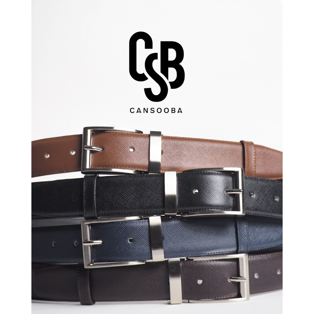 เข็มขัดหนังซาฟเฟียโน 1.3″ หัวหนีบ Saffiano leathet belt 1.3″