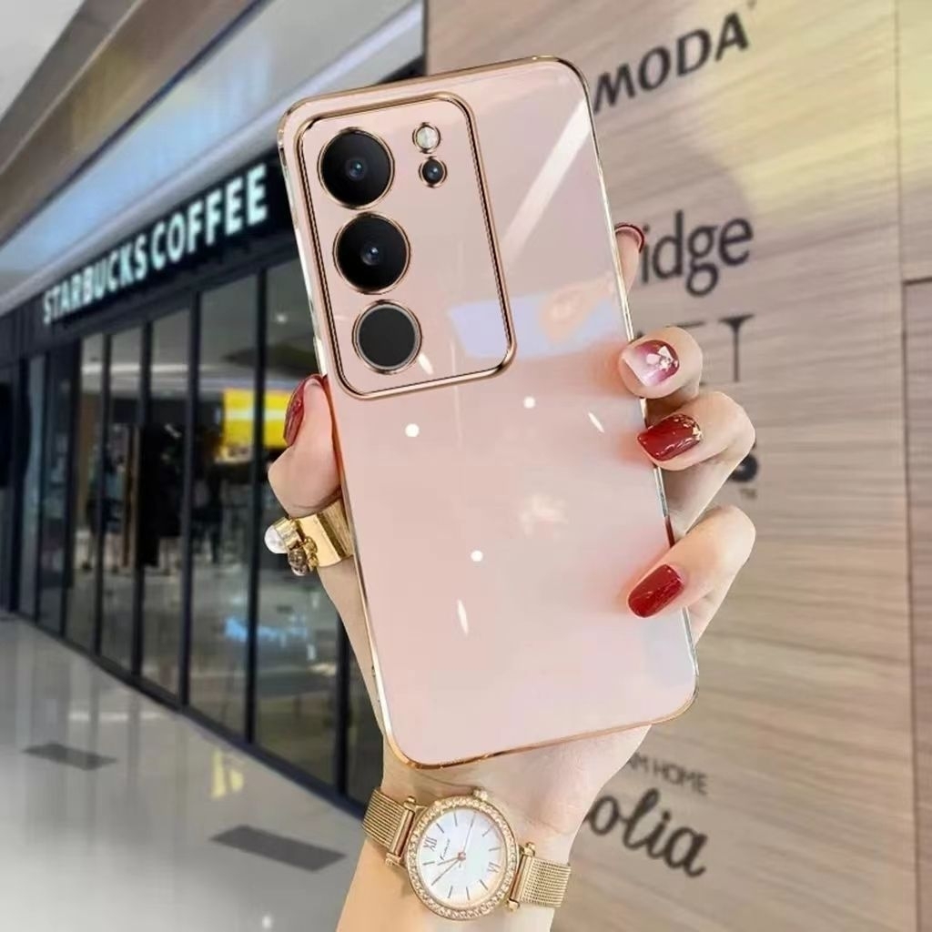 🔥GOODเคสโทรศัพท์ Vivo Y04 Y29S Y19S Y200 Y300 Y100 V29 V29E V40Lite V27 Pro Y28 Y17S Y22 Y22S Y16เคส ขอบตรง ป้องกันเลนส - รูปที่ 2