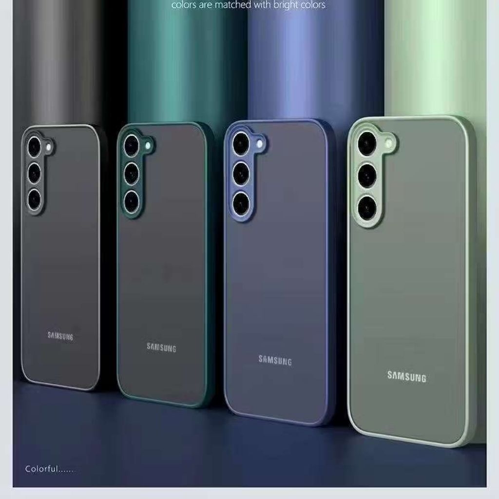 เคสขอบสีหลังแบบขุ่น ใช้สำหรับ Samsung A05 A05S A14 A34 A54 A24 A04S A15 A25 A35 A55 A06 A16 S24FE A36 A26 เคสกันกระแทก