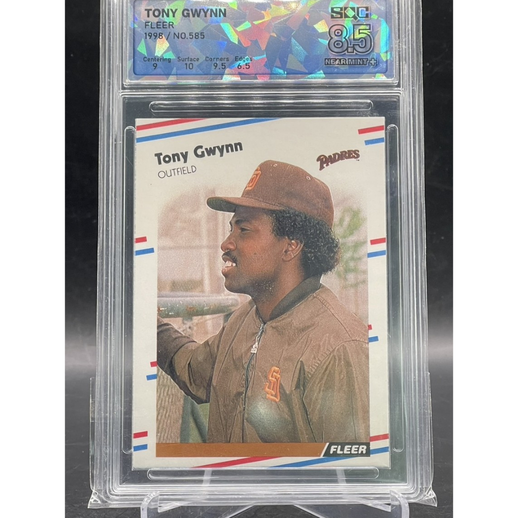 🌟 TONY GWYNN 1988 Fleer SQC 8.5 NEAR MINT+ การ์ดเบสบอล ตำนาน HOF (#585)