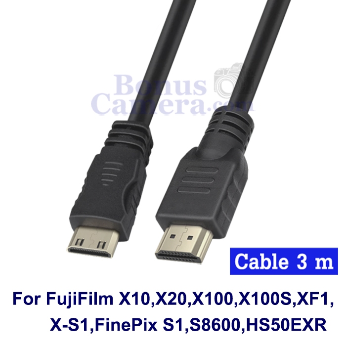 สาย HDMI 3m ต่อฟูจิ X10,X20,X100,X100S,XF1,X-S1,FinePix S1,S8600,HS50EXR เข้ากับ HD TV,Projector cab