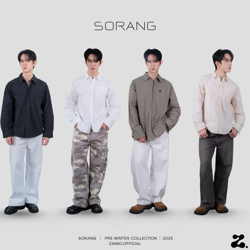 ZAMIO SORANG shirt เสื้อเชิ้ตแขนยาวทรง oversize ผ้าไม่เรียบ