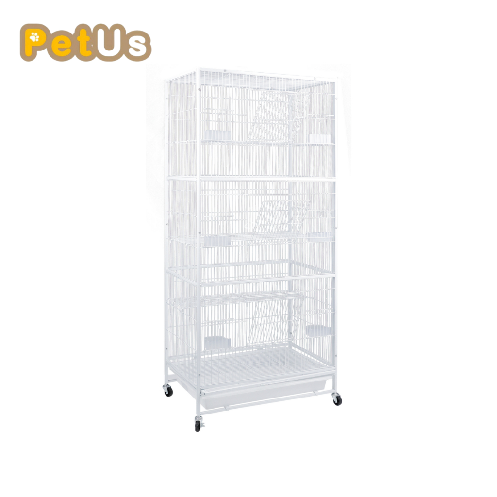 กรงนก 3 ชั้น กรงนกหัวจุก กรงนกแก้ว กรงกระรอก กรงชูก้า Bird Cage ซี่กรงห่าง 1.5 ซม แข็งแรง มีล้อ เคลื่อนย้ายสะดวก