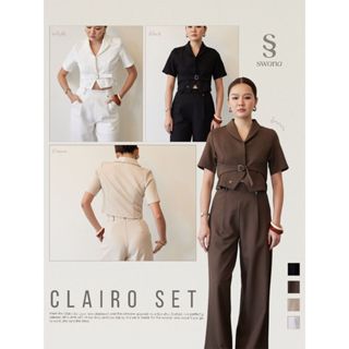 Swana.ss - Clairo set “ XS-XL 🤎🌟💛 เสื้อครอปแขนสั้น + กางเกงข…