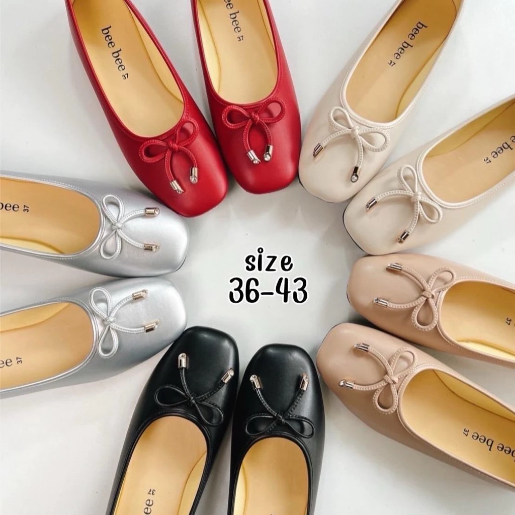 รองเท้าคัดชูแต่โบน่ารักไซส์36-43นุ่มใส่สบายไม่บาดเท้ามีหลายสีให้เลือกส่งของทุกวัน(มีของพร้อมส่ง)