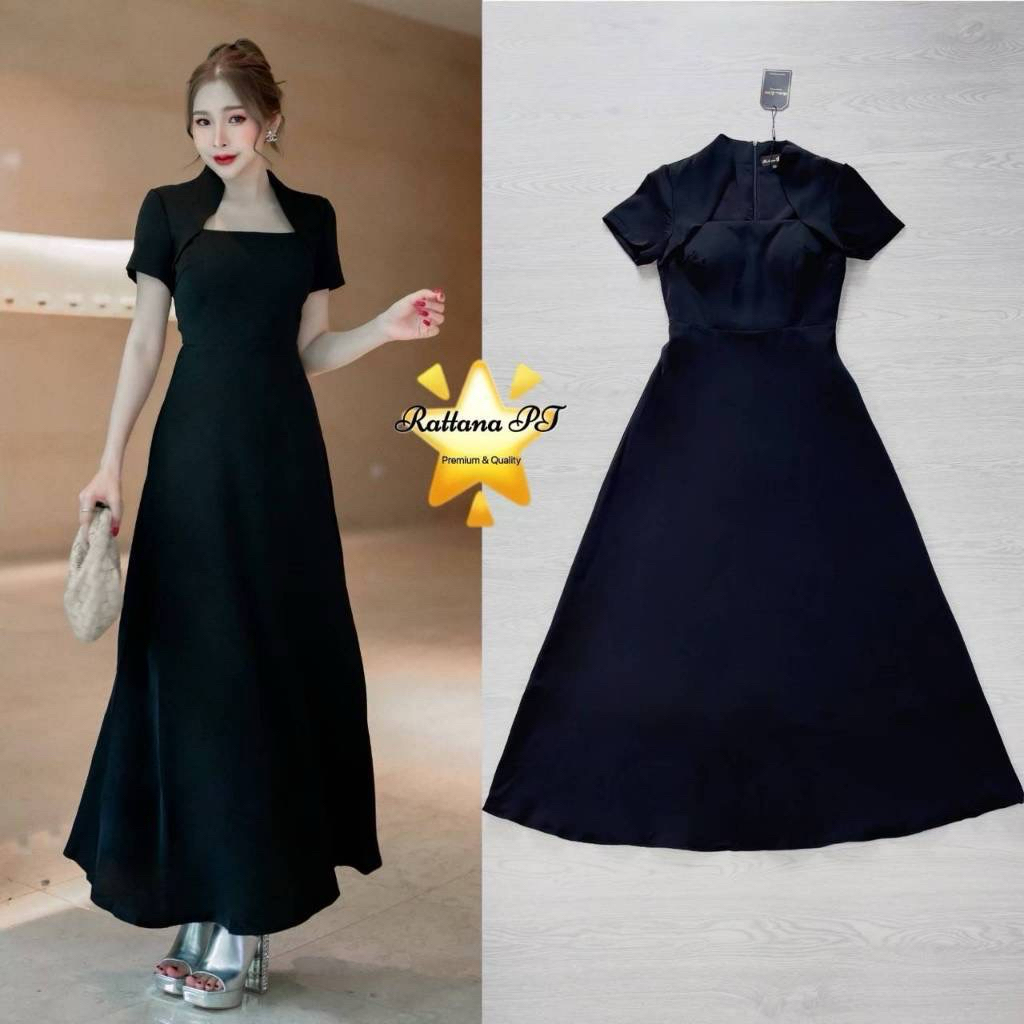 เดรสดำ งานป้าย Rattana PT Brand Size XL