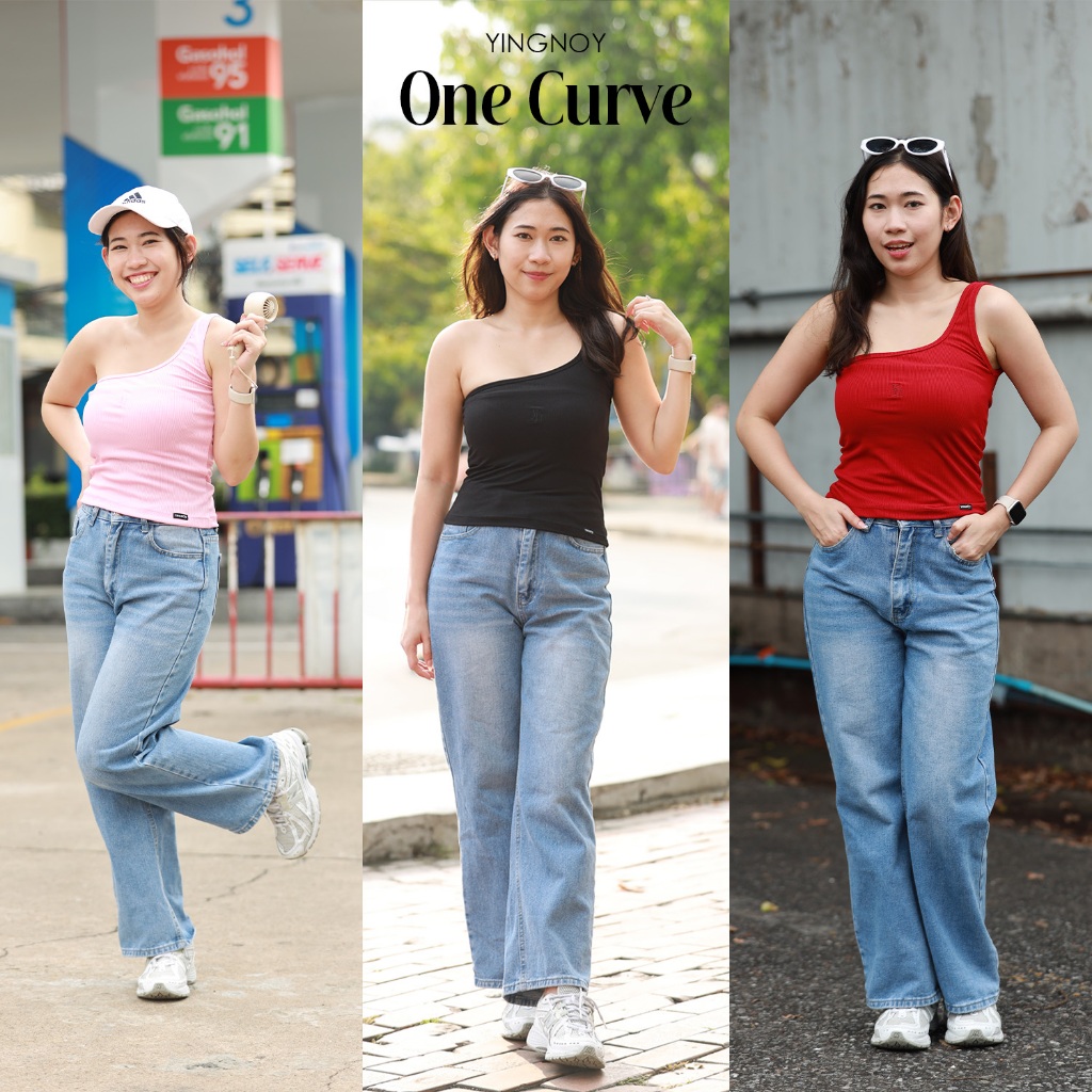 One Curve | เสื้อกล้ามคอเบี่ยง ผ้าเนื้อนุ่มพิเศษ ดีไซน์โฉบเฉี่ยวไม่เหมือนใคร งานปักกลางอก รวมสี