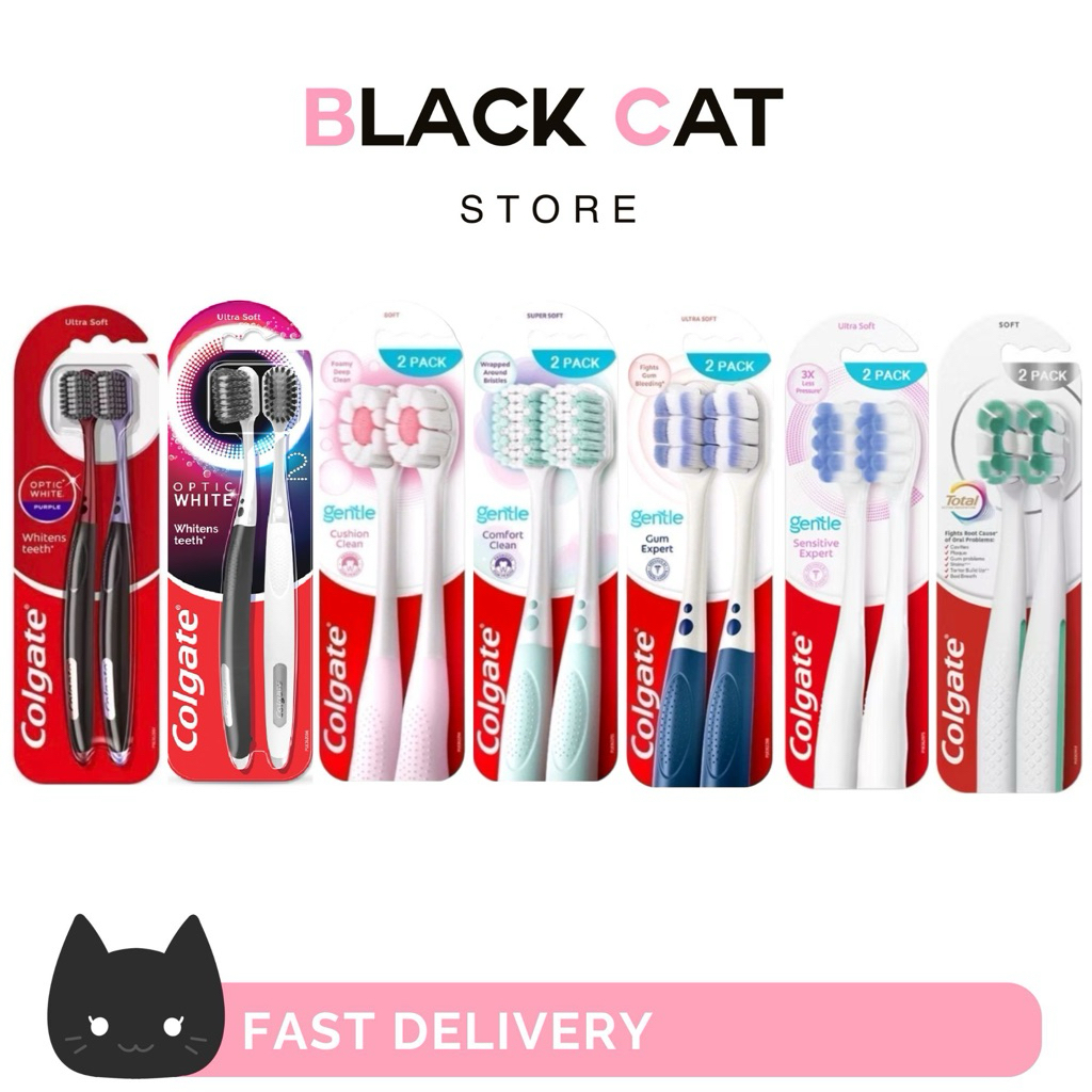 Colgate Toothbrush Optic White /Colgate Cushion Clean Twin/ Colgate Gentle Gum Expert Toothbrus