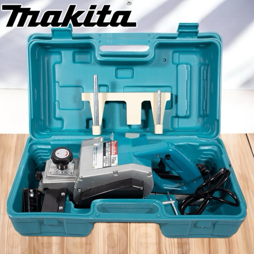 MAKITA รุ่น 1100 กบไสไม้กบไฟฟ้าเครื่องรีดไม้ ขนาด 3 นิ้ว กบไสไม้ไฟฟ้าพร้อมกล่อง-งานเทียบ เกรด AAA+สายยาว5เมตร