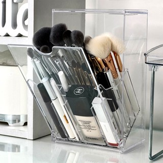 กล่องใส่ของ กล่องเก็บแปรงแต่งหน้า กล่องเก็บของตั้งโต๊ะ มีช่อ…
