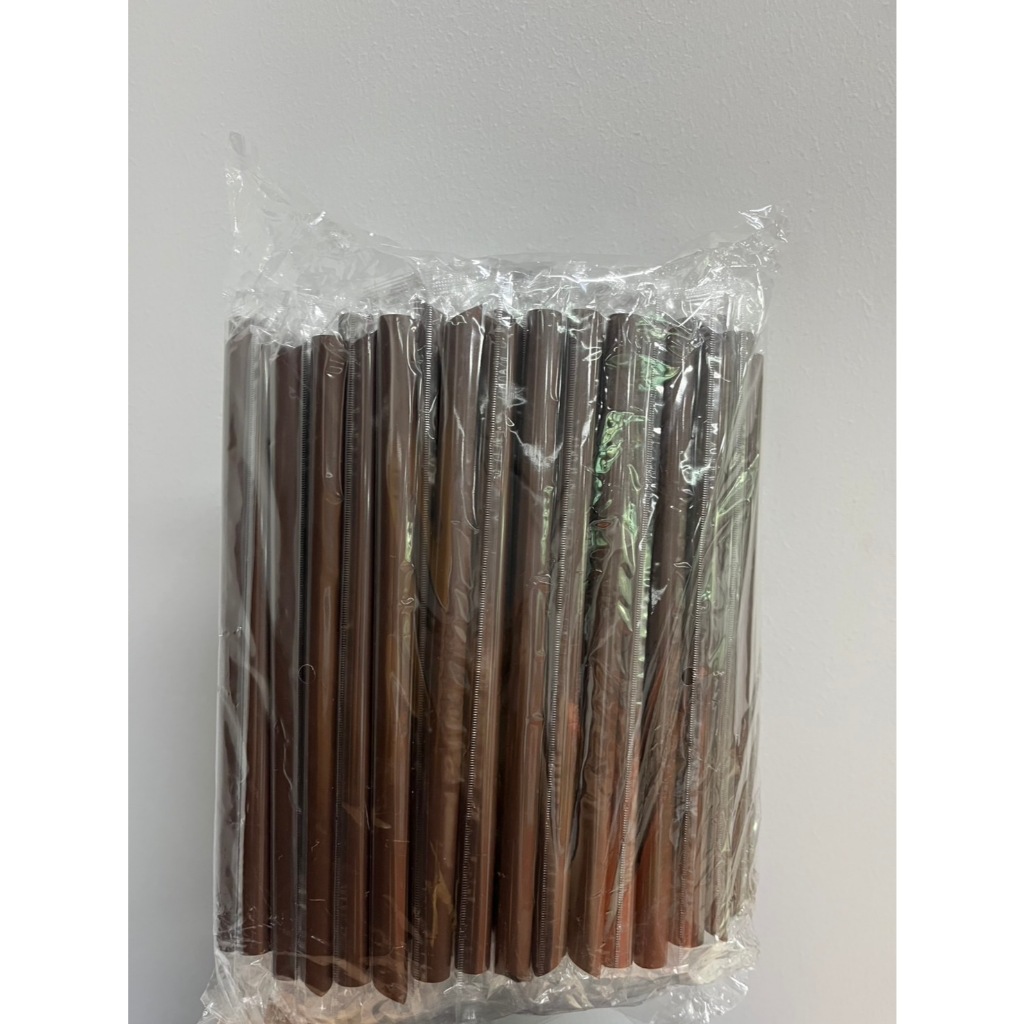 Mixxionfoods หลอดน้ำตาลปลายแหลม ไซส์  12*210mm ยาว 21 ซม. ห่อฟิล์มทุกเส้น บรรจุแพ็คละ 100 ชิ้น
