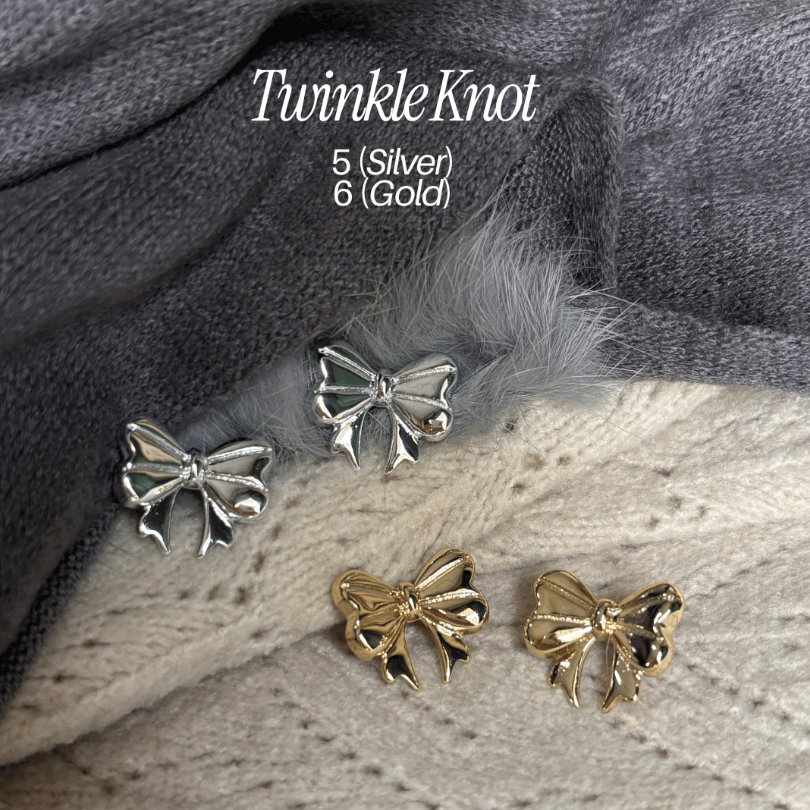 [ขายดี🔥] ต่างหูโบว์มินิมอลสุภาพ ติดแกลม (6 แบบ)— รุ่น Twinkle Knot