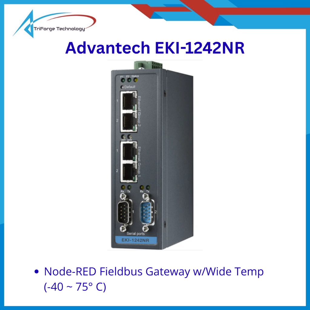 Advantech EKI-1242NR Node-RED Fieldbus Gateway w/Wide Temp (-40 ~ 75° C)