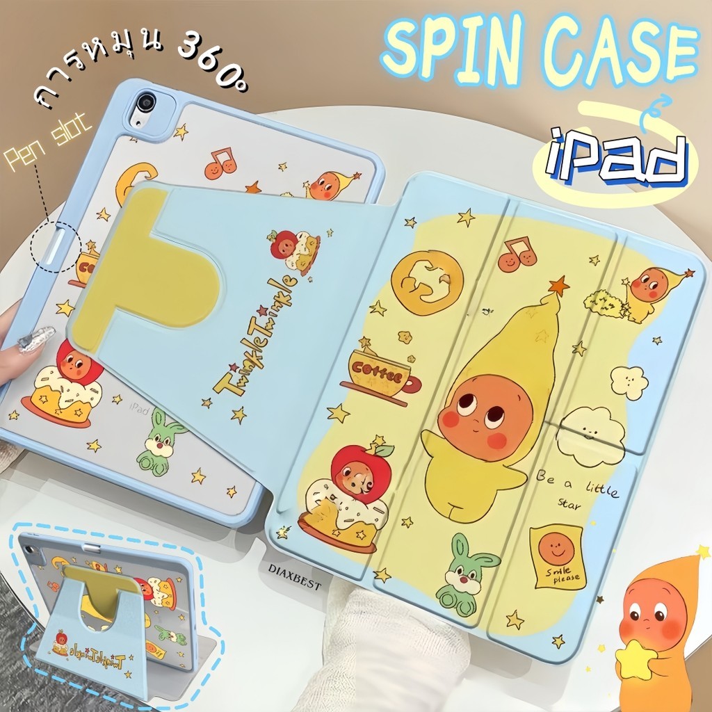 Gen11 A16 เคสไอแพดสวยๆ อะคริลิค หมุน 360 องศา air10.9/9.7 Gen5/6/7/8/9 Gen10 Air1/2 Air4/5 Air6 Air7 Air11 Pro11 2018-22