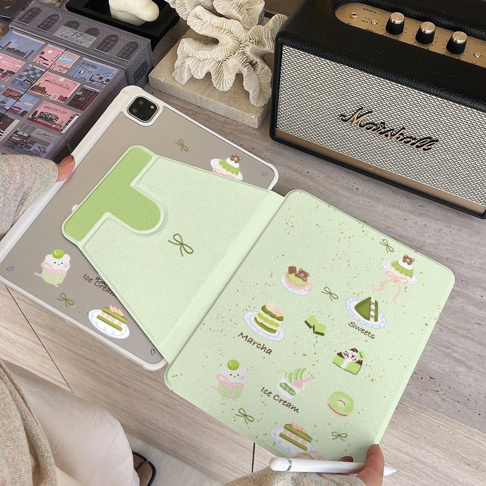 🌼ออกให้ 24 ชม🌼เคสไอแพด Air7 Gen11 Air6 ที่ใส่ปากกา Green Desserts เคสiPadหมุน 360° Gen10 Pro11 2025