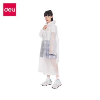Deli เสื้อกันฝน EVA ชุดกันฝน สีขาว คุณภาพดี กันน้ำ แบบหนา Rain coats