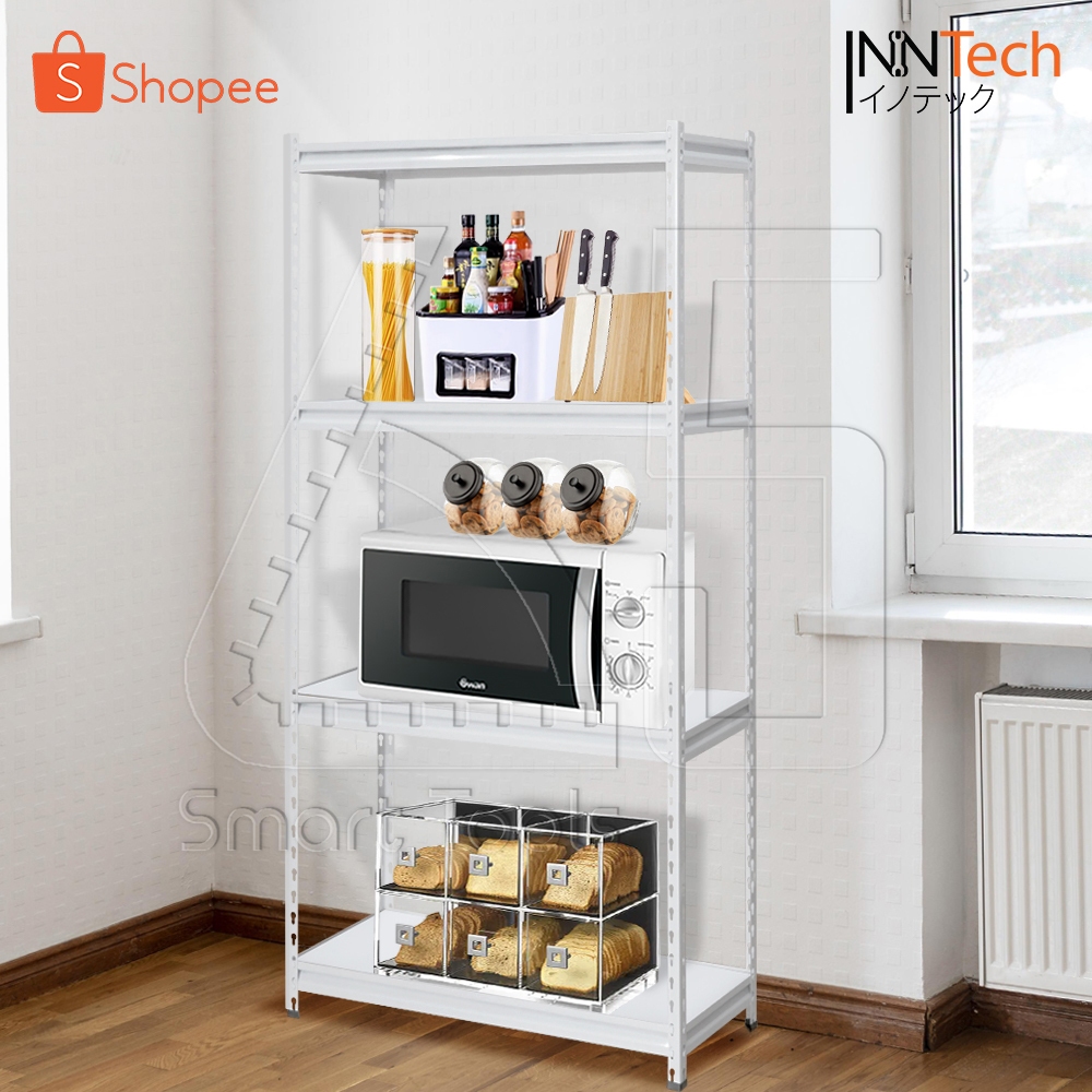 [ลดพิเศษ] InnTech Warehouse Shelf ชั้นวางของ 4 ชั้น ชั้นวางไมโครเวฟ ชั้นวางเหล็ก ชั้นวางสินค้า รับน้ำหนัก 200 KG รุ่น Z4