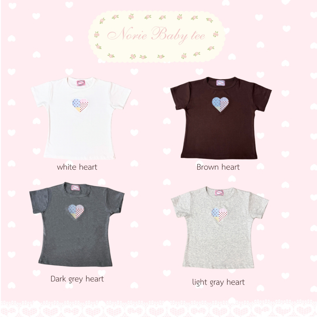 DOPEY.PUFFY / NORIE BABY TEE  เสื้อครอปผ้าร่องงานปัก