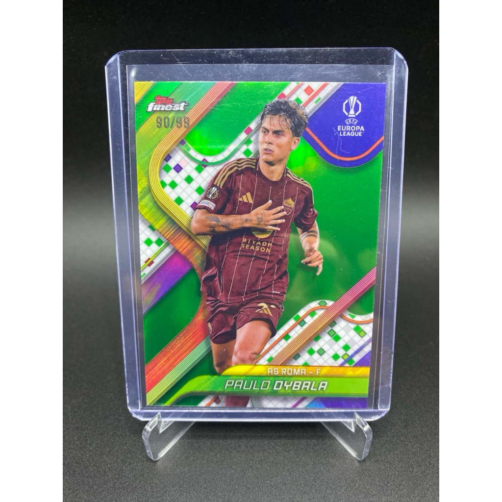 การ์ดฟุตบอล ⚽️ Paulo Dybala | 2024-25 Topps Finest UEFA Europa League – Green Refractor /99 💚