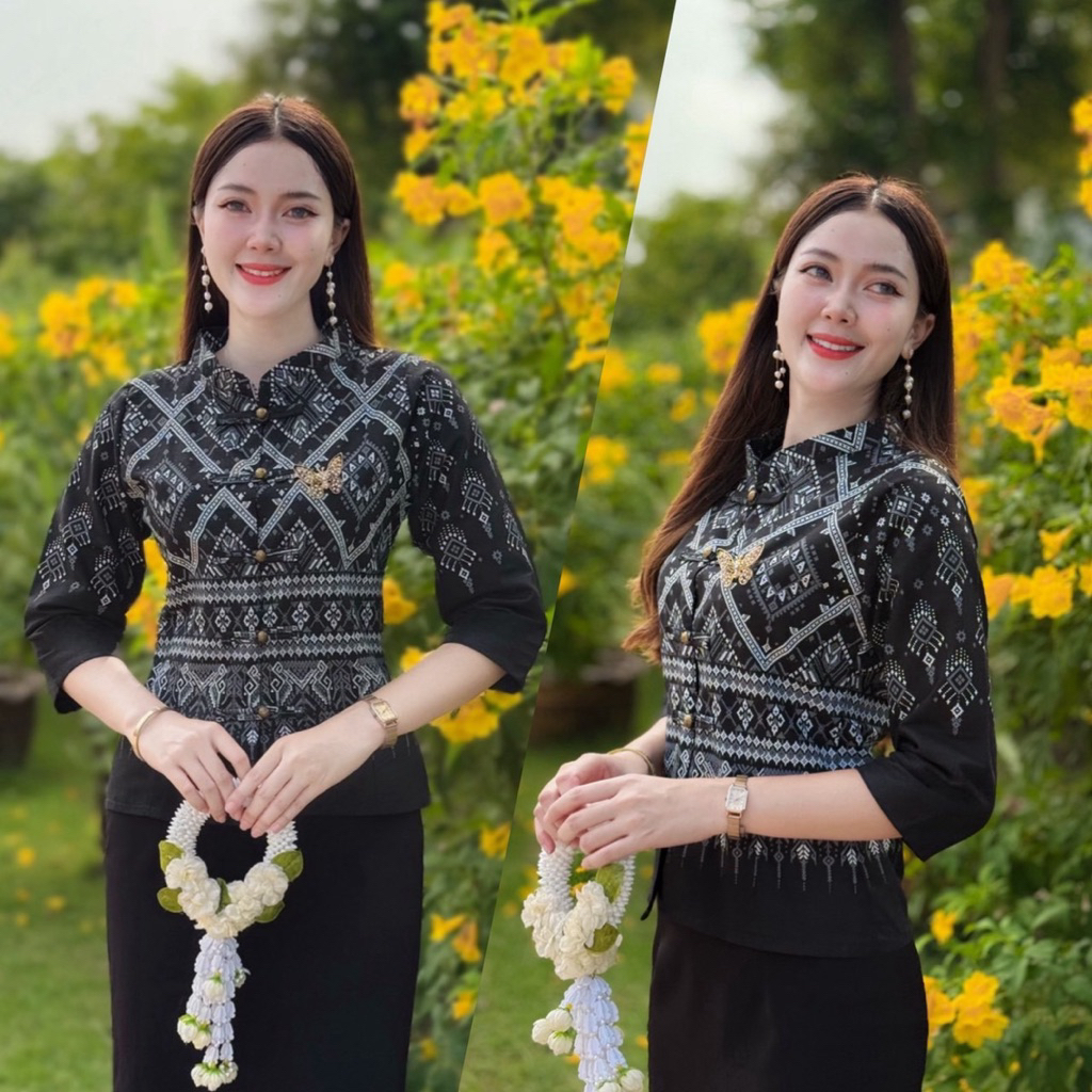 PIRA DRESS เสื้อผ้าฝ้ายพิมพ์ลาย แขน5ส่วน งานสวย สุภาพ