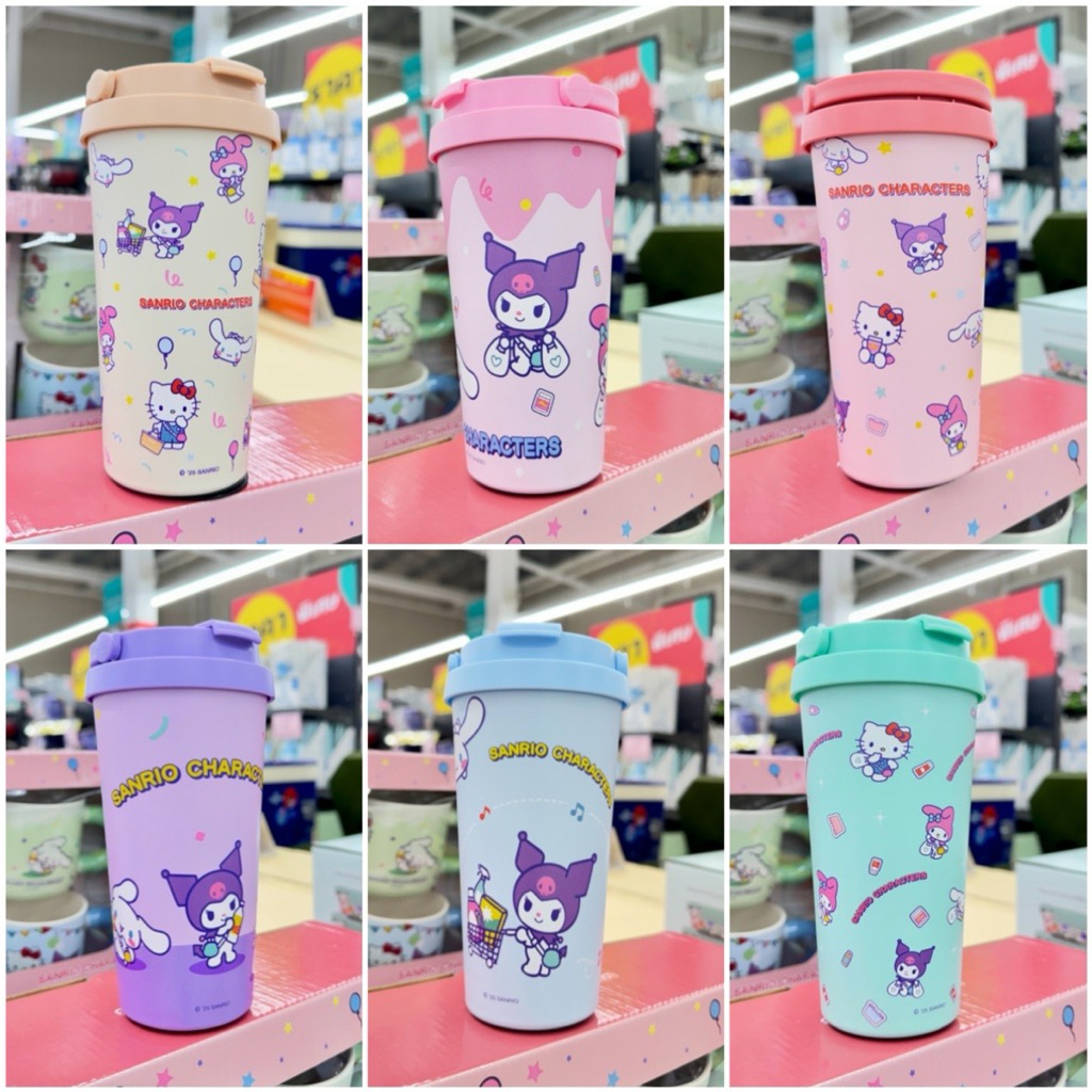 (พร้อมส่ง) Momento x Sanrio แก้วน้ำสแตนเลส 500 มล. คิตตี้ คุโรมิ มายเมโลดี้ kitty kuromi my melody