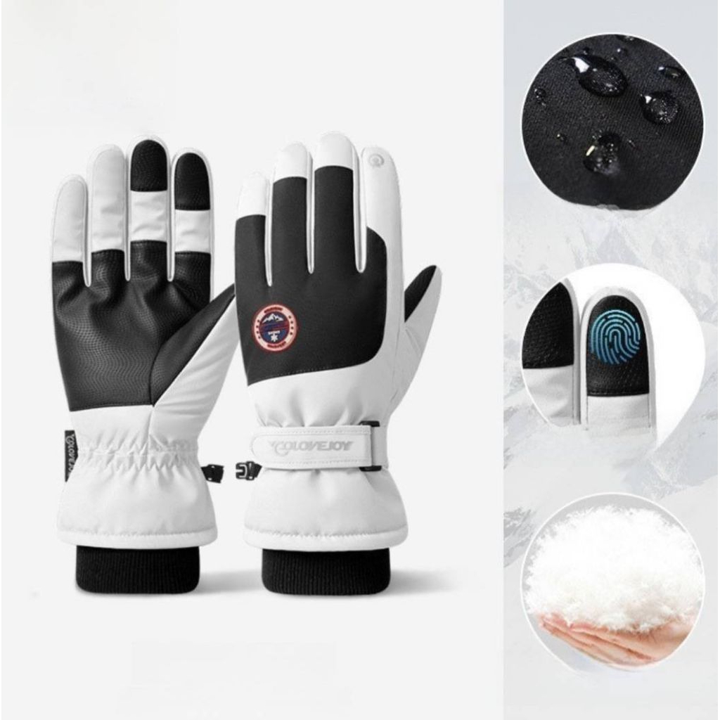 พร้อมส่ง 🇹🇭 ถุงมือสกีกันหนาว กันลม กันน้ำ บุขนอุ่น 🧤มีไซส์ชาย-หญิง Windproof Cold-resistant Gloves - รูปที่ 2