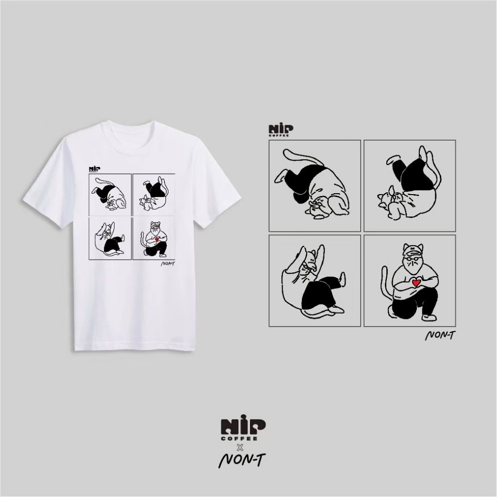 [NiP COFFEE] NiP T-Shirt Ver. Rolling with love - White