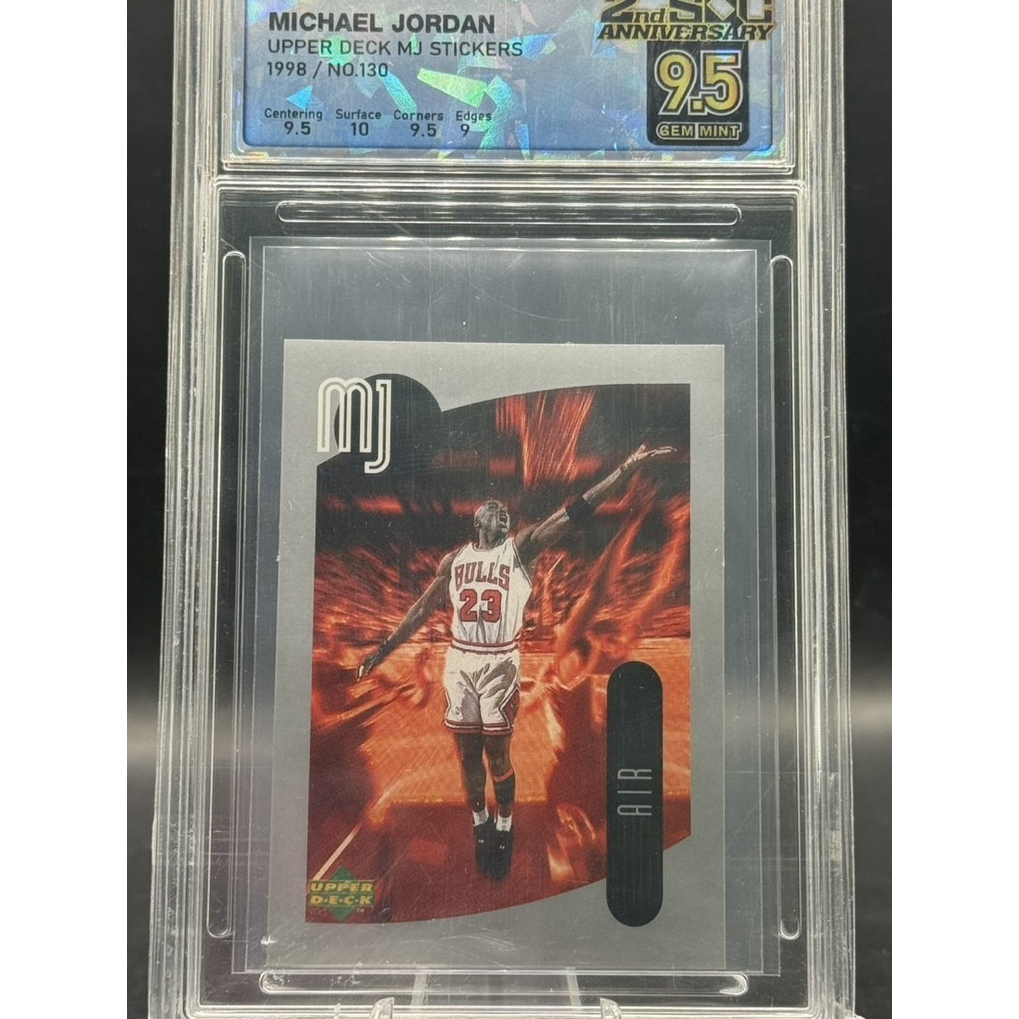 👑 **MICHAEL JORDAN** SQC 9.5 GEM MINT! 1998 Upper Deck **MJ STICKERS** #130 สภาพมิ้นท์