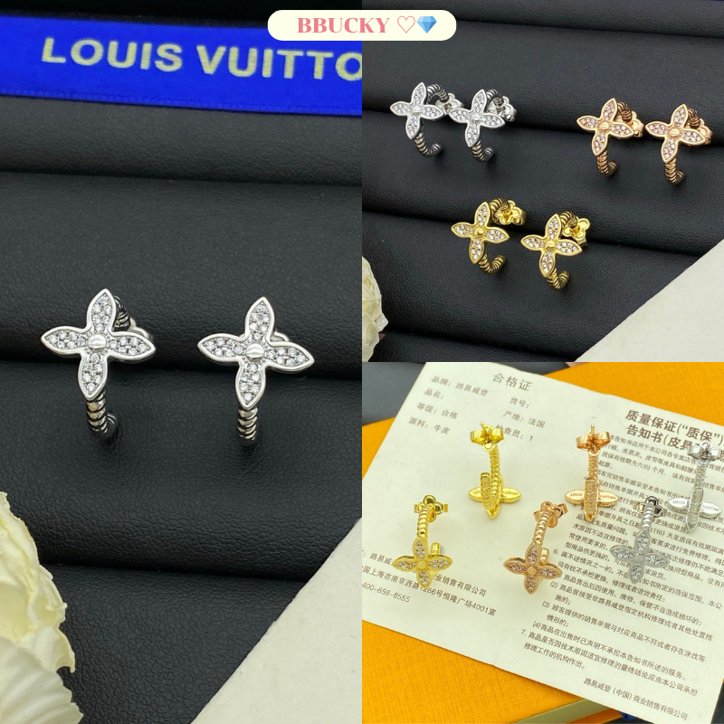 (LV02) ต่างหู L เกรด Ori 1:1 สินค้าพร้อมส่ง ราคาถูก ปั๊มชัด ลูกคุณสุดๆ ♡