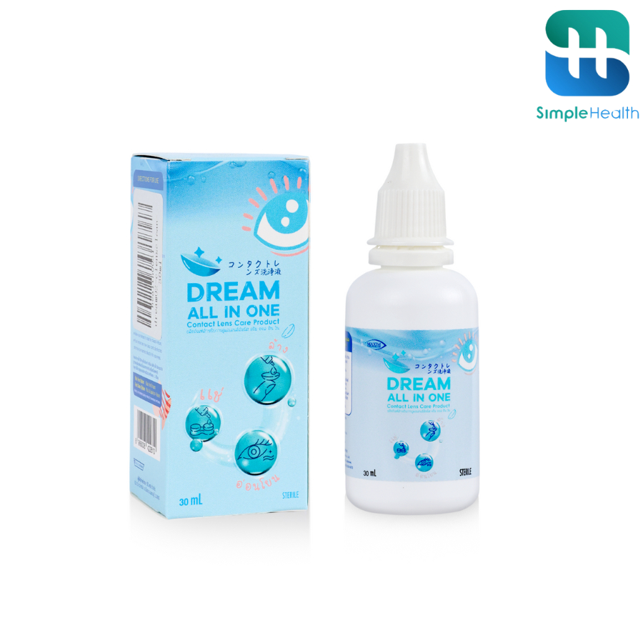 Simple Health TH น้ำยาหยอดคอนแทคเลนส์ ยาล้างคอนแทคเลนส์ Contact lens solution เติมความชุ่มชื้น 30 มล