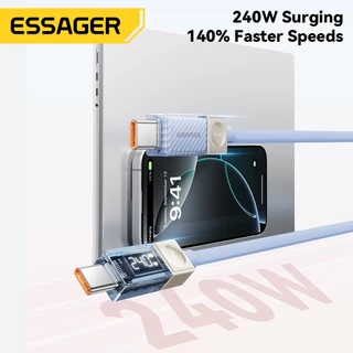 Essager 240W C-C/A-C/C-L สายชาร์จข้อมูลแบบเร็วพร้อมจอแสดงผลดิจิทัล - ตัวเลือกสีสันทันสมัย
