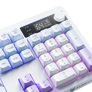 TK100 คีย์บอร์ดไร้สาย RGB Wireless Keyboard Bluetooth/2.4G 104 คีย์ การแสดงผลหน้าจอ For PC แล็ปท็อป MAC IPAD