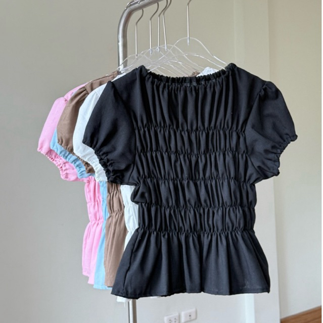 Somi Top - เสื้อแขนตุ๊กตา สม๊อคหลวมๆใส่แล้วพรางหุ่น ผ้าฝ้ายเนื้อหนา (โซมี)