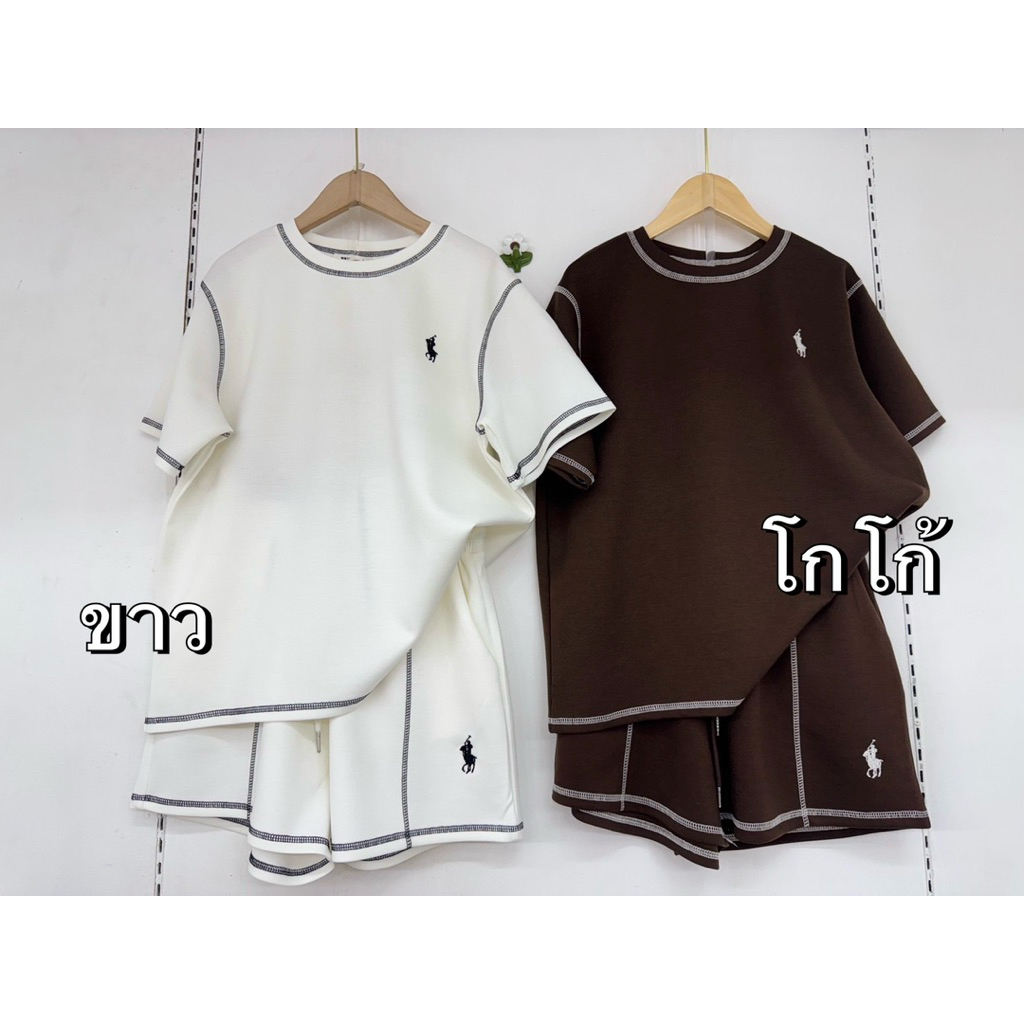 เซต2ชิ้น ผ้านาโน เสื้อคอกลมโอเวอร์ไซส์ ปัก +กางเกงขาสั้น งานนำเข้า ผ้านาโน เนื้อผ้านิ่ม