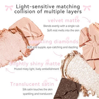 6542 (ใหม่/แท้) NOVO พาเลทอายแชโดว์ 12สี เนื้อใยไหม ประกายชิมเมอร์ กลิตเตอร์ สีสวย Eye Shadow Palette