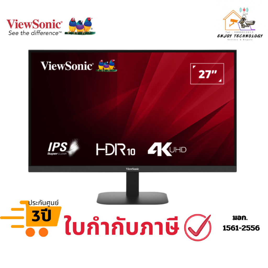 จอมอนิเตอร์ Viewsonic รุ่น VA2708-4K-MHD ขนาด 27 นิ้ว 4K UHD Monitor with Built-in Speakers