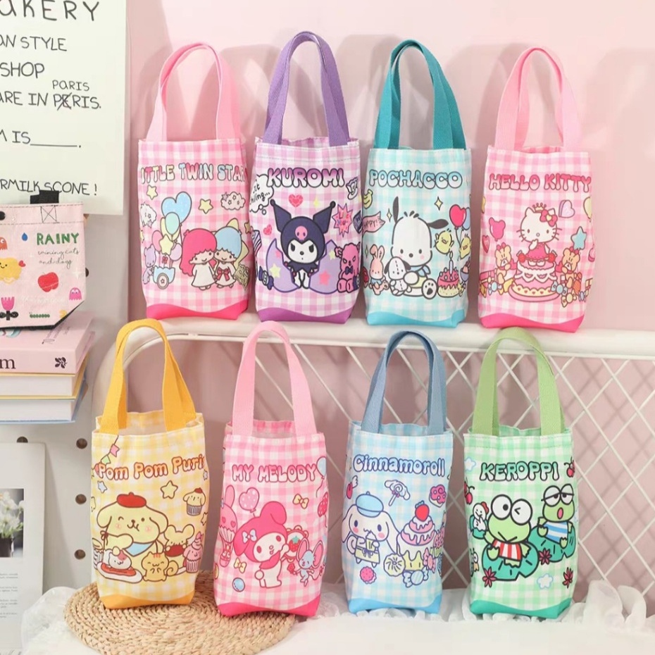 กระเป๋าใส่แก้วเยติ (Yeti) เก็บความเย็น-ความร้อน สำหรับพกพาไปโรงเรียน ลายการ์ตูน มีฐานรองก้นกระเป๋า เนื้อผ้านุ่มสบาย