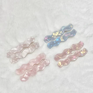 🌷(ราคา/คู่) กิ๊บติดผมหินอ่อน *ทรงคลื่นหยัก* กิ๊บเก็บผมสไตล์เกาหลี ติดแกรม