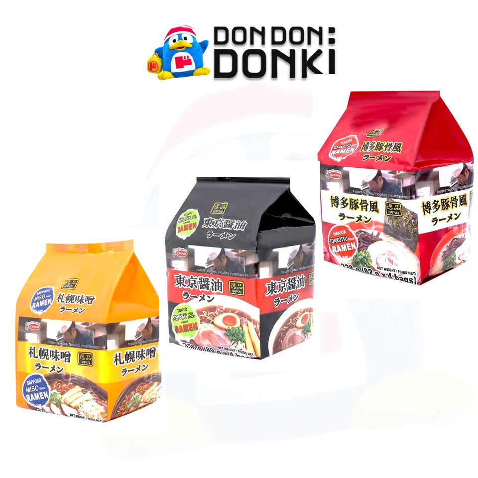[อิปปินราเม็ง ราเม็งเส้นเหนียวนุ่มกับน้ำซุปรสเด็ดจากเอชคุ๊ก] IPPIN RAMEN 4 Packs (Acecook brand)