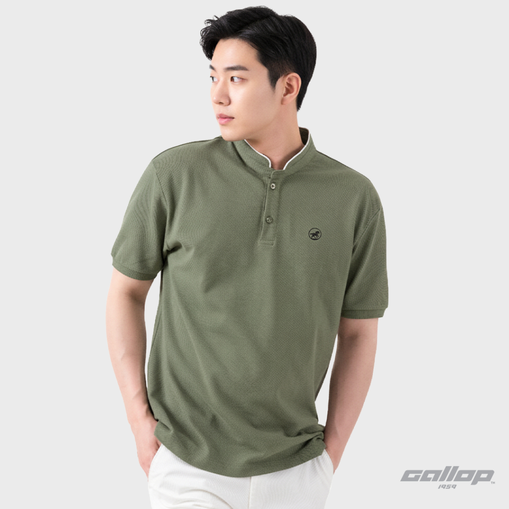 GALLOP : Pique Mandarin Collar Polo Shirt เสื้อคอแมนดาริน ผ้าปิเก้ รุ่น GP9072 Set Earth tone / ราคาปกติ 1290.-