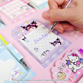 กระดาษโน้ต Sanrio 50 แผ่น พร้อมปากกาในตัว Memo Pad ZXB-Q01 ลาย Kuromi My Melody Cinnamoroll Hello Kitty พกพาง่าย