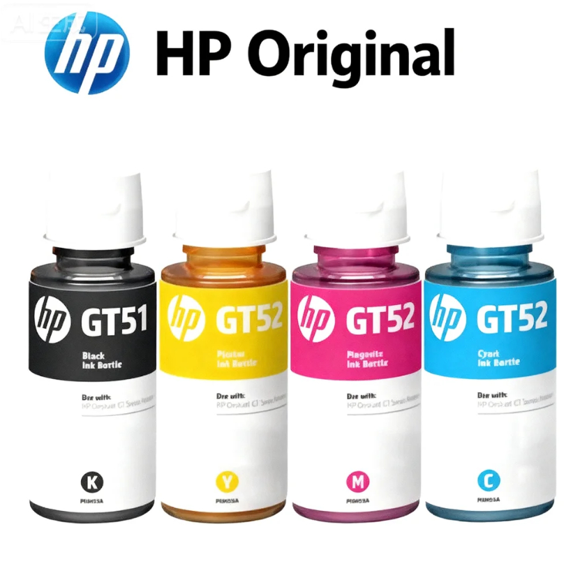 หมึก HP GT53 XL GT53 GT52 ชุด 4 สี 4 ขวด รับประกันคุณภาพของแท้ 100% (ไม่มีกล่อง)