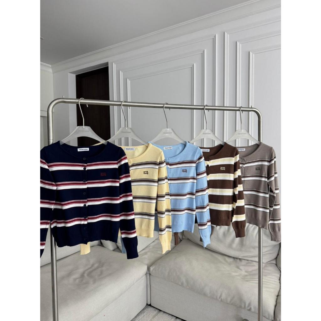 PT3778 เสื้อไหมพรมแขนยาวลายทางปักPROMTHONG - รูปที่ 2