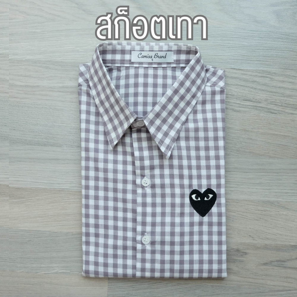 (P01 สก็อตเทา-ใจดำ) [โค้ด  WUDVZJ ช้อป 500.- ลด 80 บ.] ผ้าCottonคุณภาพดี เสื้อทำงาน เสื้อใส่เที่ยว