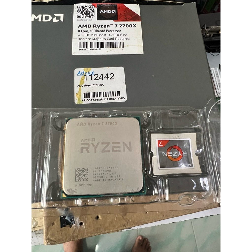 cpu AMD Ryzen7 2700x  สภาพสมบูรณ์ใช้งานได้มีประกัน